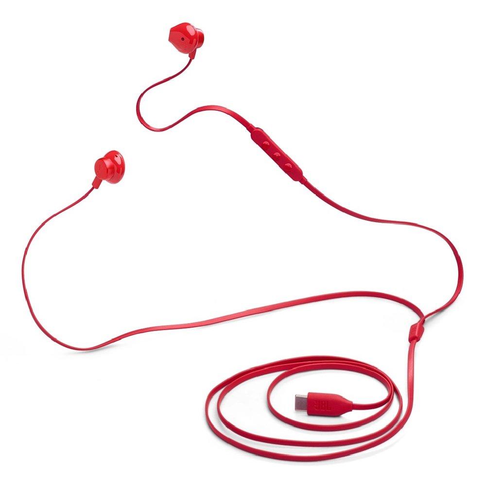 سماعات أذن  JBL Earphones مع سماعة رأس | أحمر سماعات أذن  JBL Earphones مع سماعة رأس | أحمر